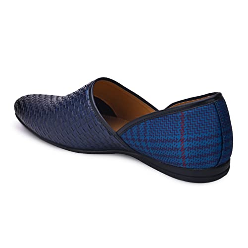 Image of San Frissco Men's Embroidered Mojaris Casual Slip-On Shoes | Soft Cushioned Footbed Insole with TPR Sole | Stylish Lightweight Jutti Perfect for Party Weddings Festive Season