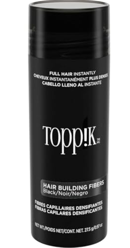 Image of Hair Building Fibers, Black, 27.5g, Instant Hair Thickening Solution, Fill In Fine or Thinning Hair Instantly Thicker, Fuller Looking Hair (Black, Large1)