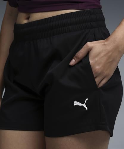 Image of Puma Women's Active Woven Workout Shorts | Lightweight Sweat Proof Polyester Training Shorts for Women | Moisture-Wicking Regular Fit Sportswear for Running, Gym & Daily Workouts
