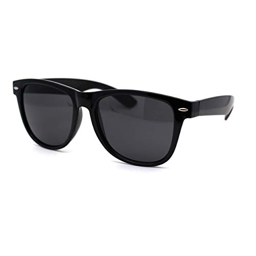 SA106 Hipster Trendy Oversize All Black Horn Rim Plastic Sunglasses2