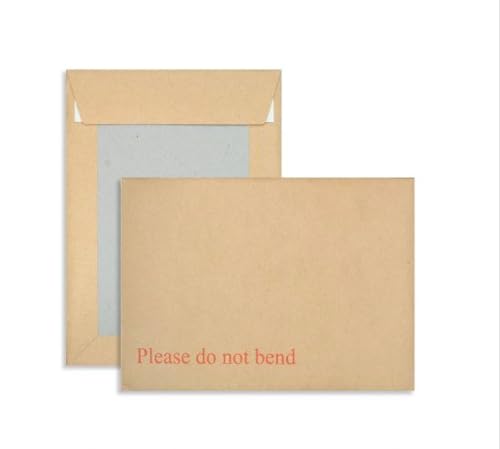 50x C5+ / A5+ Manilla Hard Board Back Envelopes - 238x163 mm - Cardboard Backed Please Do Not Bend Envelope with Peel & Seal Strip - Perfect for Mailing, Posting & Storing Important Documents
