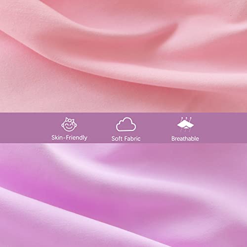 Bassinet Sheets 4 Pack Fit for Airclub, BIERUM, AMKE 3 in 1 Baby Bassinet, Besrey, Bellababy, Miclassic, Milliard and GoFirst Bedside Sleeper, Ultra Soft & Skin-Friendly, Pink and Violet