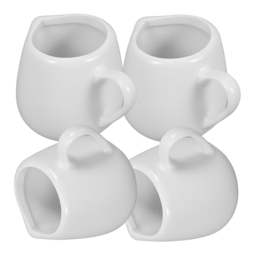 EXHUMKY 4 Piezas Una Taza De Leche Verter Jarra De Crema y Leche Beber Botella Pequeñas Jarras De Salsa Crema De Leche Mezclador Recipiente Mini Crema Olla De Crema Cerámica
