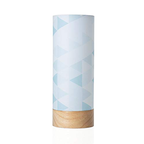 Pauleen 480.03 48003 Fantastic Triangle Max. 20W luminaire à Poser E14 Lampe de Chevet Blanc Bleu 230V Tissu/Bois sans Ampoule