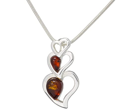 Collier ambre et argent 925 en coffret cadeau idéal pour anniversaire femme