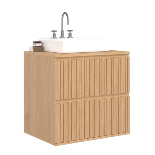 IDMarket: Mueble bajo lavabo suspendido Victor para baño, 2 cajones con efecto lacado