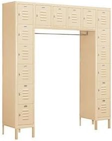 Salsbury Industries Assembled 6-Tier Box Style Standard Bridge Metal Locker with 16 Boxes, 18-Inch Deep, Gray