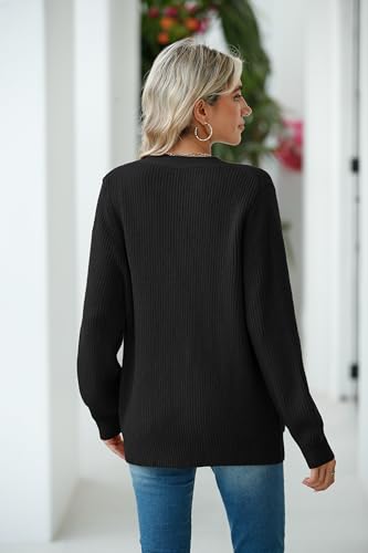 VIISHOW Women Chunky Knit Cardigan Sweater Long Sleeve V Neck Button up Cardigan with Pocket Sweater Coat for Fall and Winter3