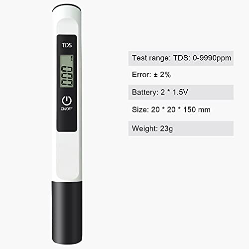 AIZHIYI Caneta de teste de qualidade de água portátil para detecção de água 0-9990PPM TDS-M3