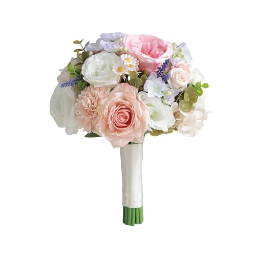 JoyKnotique Pink Wedding Bouquets for Bride, Wildflower Bridal Bouquets for