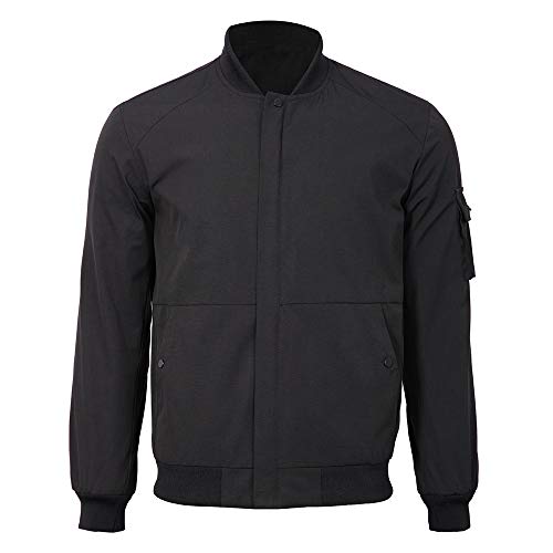 Pioneer Camp Mens Windbreaker Jackets Coat Casual Spring Fall Lightweight Slim Fit Black Flight Bomber Outwear (Black, S)