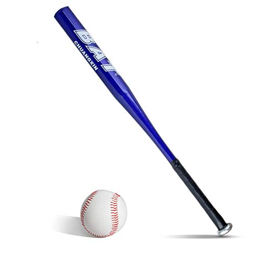 BigTree Bolas de béisbol Set Bate de béisbol azul+Bate de béisbol de aluminio de 25 pulgadas de seguridad de béisbol y bola set de defensa propia juventud adulto al aire libre traing y práctica