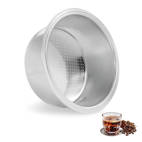 Cesta de filtro de precisión de 54 mm, cesta doble para espresso 18-20 g, colador de acero inoxidable 304 para Breville Barista Express Sage 54 mm sin fondo (2 tazas)