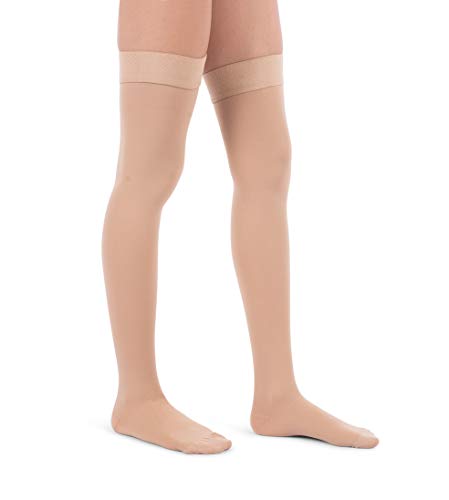 Jomi Compression Thigh High Collection, 20-30Mmhg Premiere Closed Toe Made In Usa 240 (Medium, Beige) #TOP1