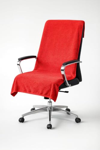 Image of ROMAN HOME Car & Office Chair Towel with 2 Tie Knots| Super Soft 400 GSM (2, red)