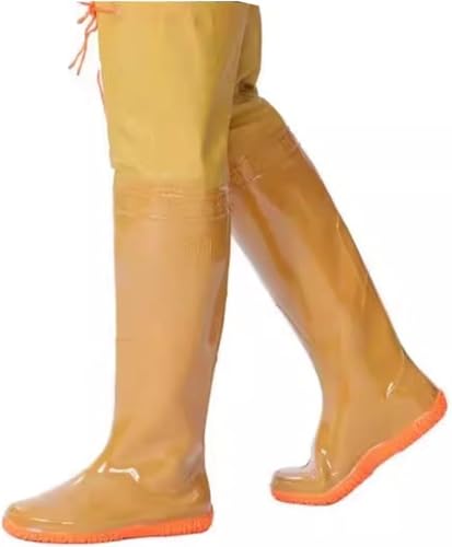 WXF86djl Bajo el Agua Botas de Agua Impermeables de PVC, Botas de Agua Ligeras de 60 cm de Alto for Hombres y Mujeres con Suela Exterior con Tacos Oxford(9.5)