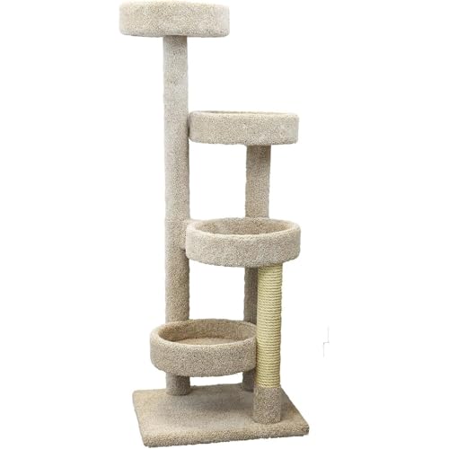 Maykoosh Large Cat Tree for Multiple Cats Sturdy Cat Penthouse with Scratching Posts Beige Beige/24 L x 20