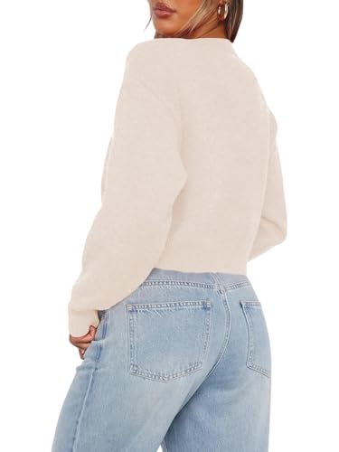 Image of Balimtoy Women's Cropped Cardigan Sweaters Long Sleeve Button Down Sweaters Knit Cardigan Cute Y2k Open Front Crop Top