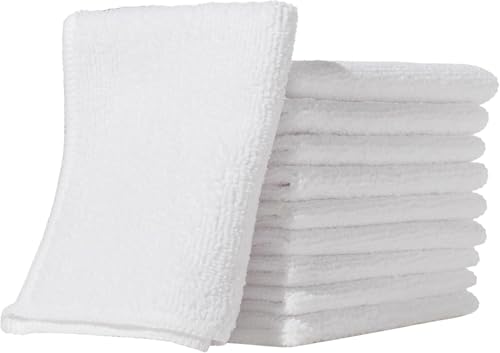 Furniture Clinic Pack of 10 Microfiber Cloths – Lint Free - White...