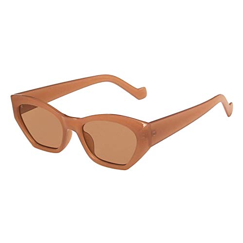 FORLUZ Gafas de sol irregulares de ojo de gato para mujer, estilo vintage, transparentes, color caramelo, para hombre, con protección UV400 (té gelatinoso)