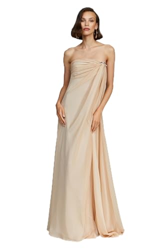 H HALSTON Women's Oyster Chiffon Gown