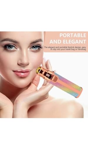 Image of Electric Facial Hair Remover for Women, Rainbow Glitter, USB Rechargeable, with Cleaning Brush