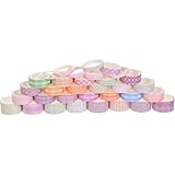 TOYANDONA 32 Rollen Washi Tape mit Rastermuster – 2m Langes Dekoratives Bastelklebeband aus Washi Papier für Scrapbooking Planer und Selbstgemacht Bastelarbeiten