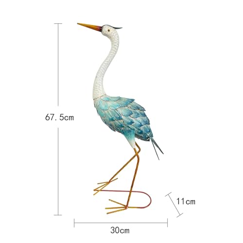 Sculpture animale grue de jardin en fer 30 cm pour décoration extérieure de pelouse et balcon - 4
