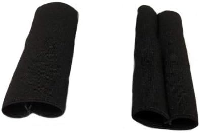 Two black handlebar grip covers laid flat, showing their cylindrical shape.