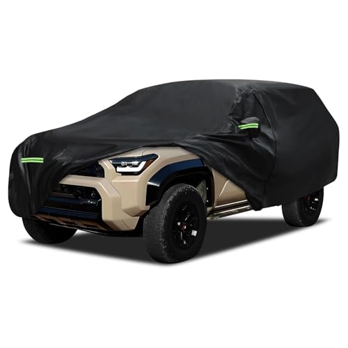 Image of Car Cover Custom Fit for Toyota 4runner 2002-2026, Migaven Waterproof Full Exterior Cover Sun Rain Protection with Door Zipper and Cotton Lining, Black