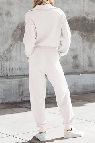Image of PRETTYGARDEN Women's 2 Piece Sweater Set Pullover Zip Up Sweatshirt Jogger Sweatpants Tracksuit Casual Outfit