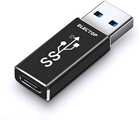 ELECTOP Double Sides 10Gbps, USB 3.1 GEN 2 Male to Type-C Female Adapter, Support Both 10Gbps Charging & Data Transfer, USB A to USB C 3.1 Converter for PC, Laptop, Charger, Power Bank, Quest Link