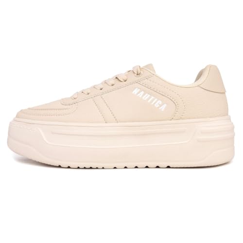 Image of Nautica Platform Sneakers for Womens Fashion Trendy Shoes White Casual Sneaker Thick Sole Everyday Walking Shoes