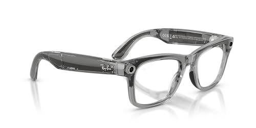 Image of Meta Ray-Ban (Gen 2), Wayfarer, Shiny Transparent Grey | Smart AI Glasses for Men, Women - 3K Ultra HD - 12 MP Camera, Audio, Video Recording - Transitions Sapphire Lenses - Sunglasses