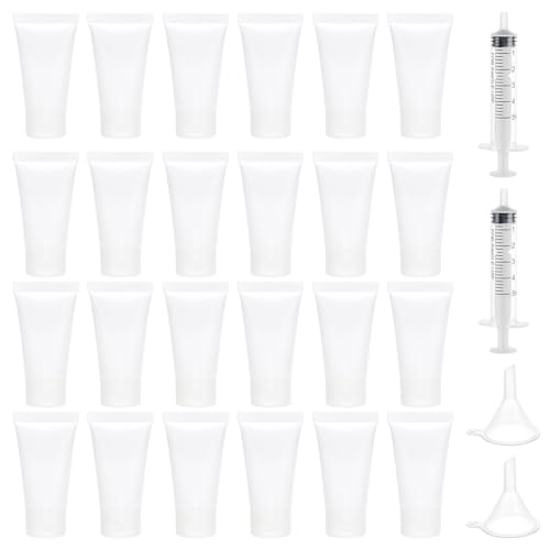 BENECREAT 30 Pcs 15ml Empty Tubes, Plastic Empty Lotion Tubes, Plastic Refillable Soft Squeeze Bottles Makeup Sample Bottles, Travel Size Containers for Shampoo Hand Creams Dividing