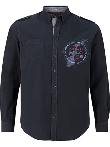 Jan Vanderstorm Herren Hemd Styrkaar dunkelblau XL - 43/44