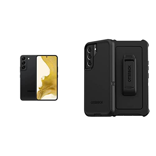SAMSUNG Galaxy S22 Cell Phone, Factory Unlocked Android Smartphone, 128GB & OTTERBOX Defender Series SCREENLESS Edition Case for Galaxy S22 - Black