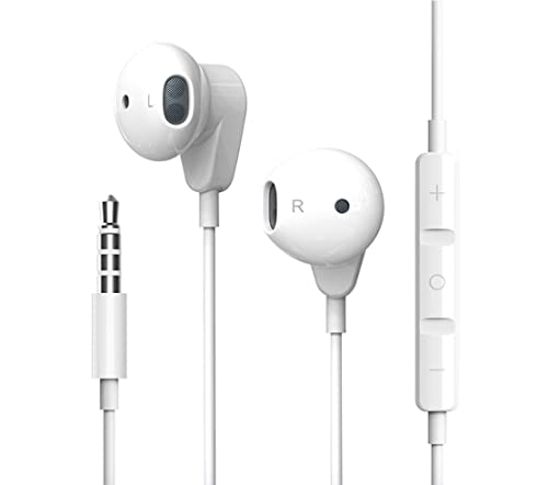 Wired In-Ear Headphones with Microphone Volume Control Earbuds Noise Isolating 3.5mm Jack Headphones Lightweight Earphones for Samsung,HUAWEI,iPad,iPhone,iPod,Xiaomi,PC,Laptop,Tablets,MP3 and More