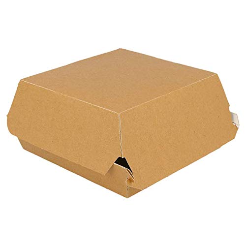 Boite pour Hamburger en carton marron - 50 boites 14x12,5x8cm Cover