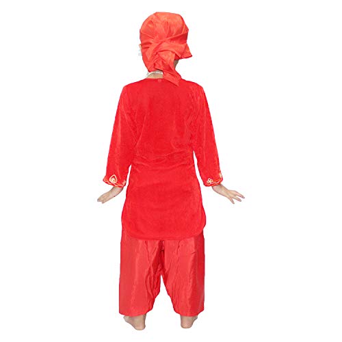 Image of Kaku Fancy Dresses Indian State Kashmiri Dance Red Velvet Salwar Suit Costume for Girls - Red, 3-4 Years