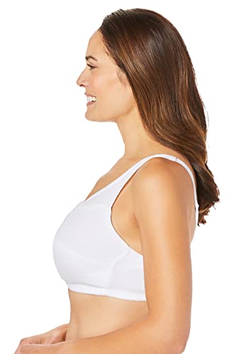Comfort Choice Women's Plus Size 3-Pack Cotton Wireless Bra - 40 D, Basic Assorted Beige #TOP2