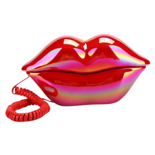Téléphone filaire élégant Gatuida en ABS lèvres rouges pour salon moderne