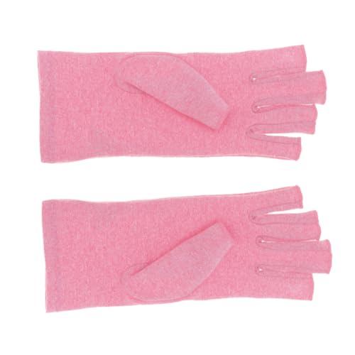 BEBEMOKO Pink Gloves for Relief Breathable Compression Therapy Open Finger Design for Everyday Use for Carpal Tunnel S