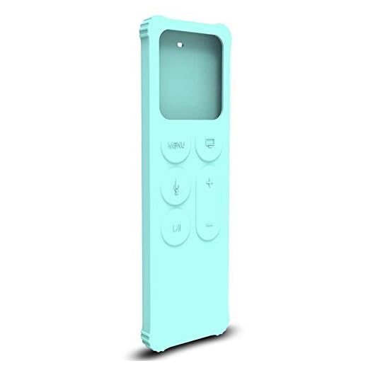 AWINNER Protective Case Compatible for Apple TV 4K 5th / 4th Gen Remote - Lightweight [Anti Slip] Shock Proof Silicone Cover for Apple TV Siri Remote Controller (Cyan)