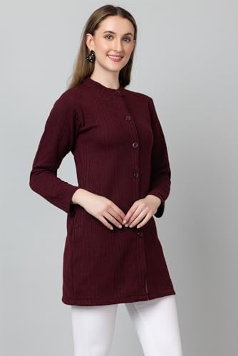 Image of HIFZAA Womens Woolen Long Cardigan Sweater for Women Winter wear for Ladies M to 4XL