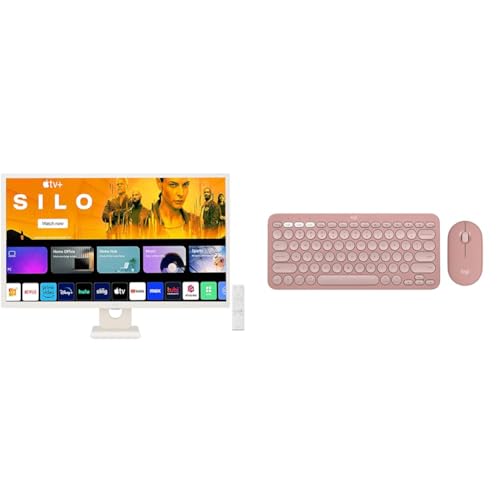 Image of LG 32SR50F Smart Monitor (32 inch, 80cm), FHD IPS Display (1920 x 1080) with webOS, Work & Play Smarter, ThinQ Home Dashboard, AirPlay 2, Screen Share + Logitech Pebble 2 Combo Wireless Keyboard and Mouse