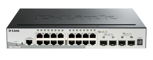 Image of D-Link 20-Port Gigabit Stackable Smart Managed Switch 10G Uplinks | 16 Gigabit + 2 10GbE SFP+ and 2 SFP Ports| L2+ /L3 Lite |VLANs |Web Managed |Surveillance Mode| NDAA Compliant (DGS-1510-20)