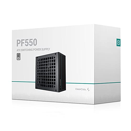 Image of Deepcool PF550, 550 Watt, 80 Plus Standard Power Supply /PSU for Gaming PC - Black - R-PF550D-HA0B & DEEPCOOL RF120 FS 120 mm Case Fans /Cooler 1500 RPM - DP-FLED3-RF120-FS