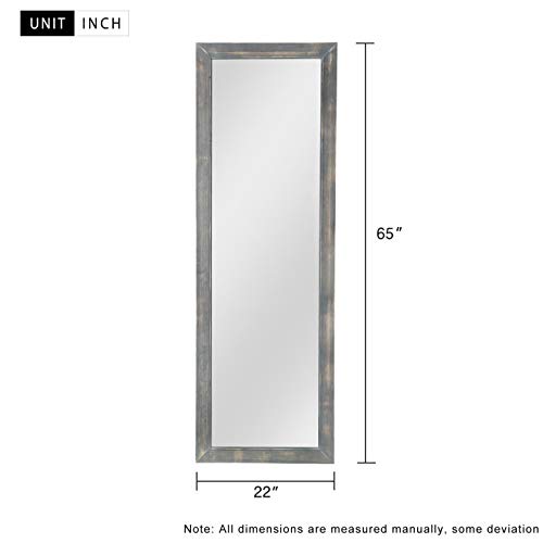 Specchio Da Terra Boston 40x156 Cm - Design Moderno, Cornice In Legno, Regolabile Con Cavalletto O Da Appendere