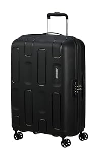 American Tourister Ellipso - Hartschalenkoffer 68 cm Mittelgroß - Trolley Koffer mit 4 Rollen, TSA-Schloss, Leicht - 64 L - Schwarz (Black)